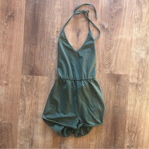 green elastic-waist women’s romper!